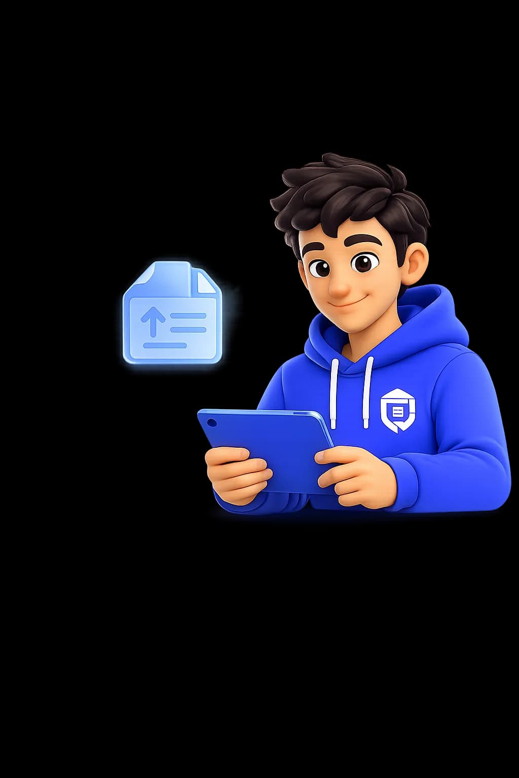 Estudiante subiendo material de estudio